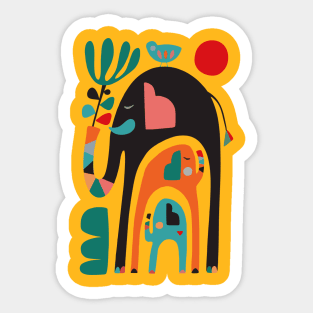 Elephants Art Sticker